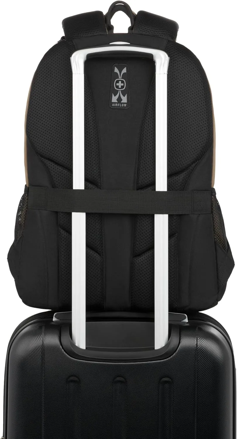 SwissGear Cecil 5505 Laptop Backpack, Pastel Brown/Black, 18-Inch