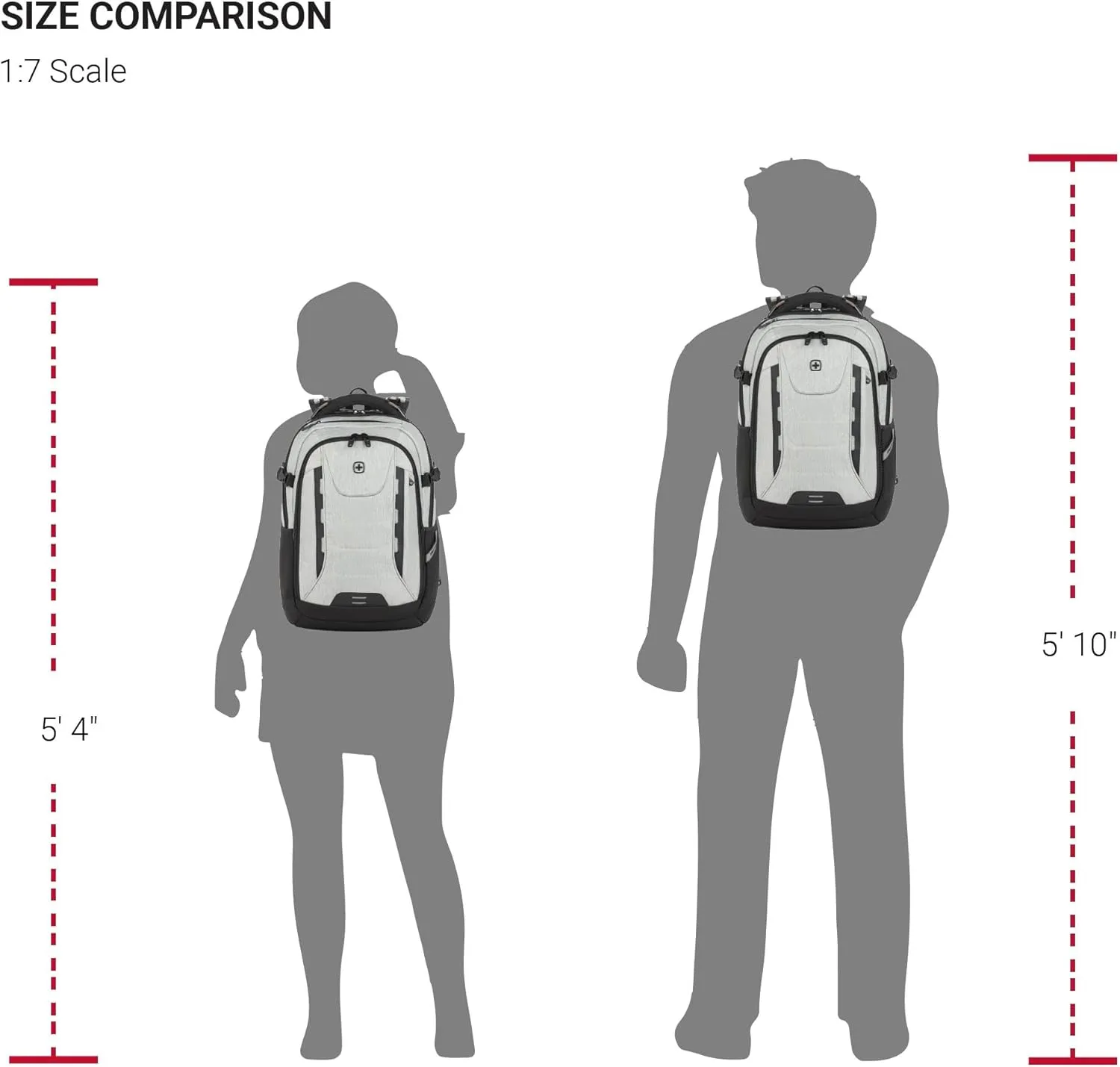 SwissGear Travel Tech Pro Laptop Backpack – Fits Laptops up to 16” – ScanSmart TSA-Friendly Backpack with Multiple Organizer Pockets – Grey Heather