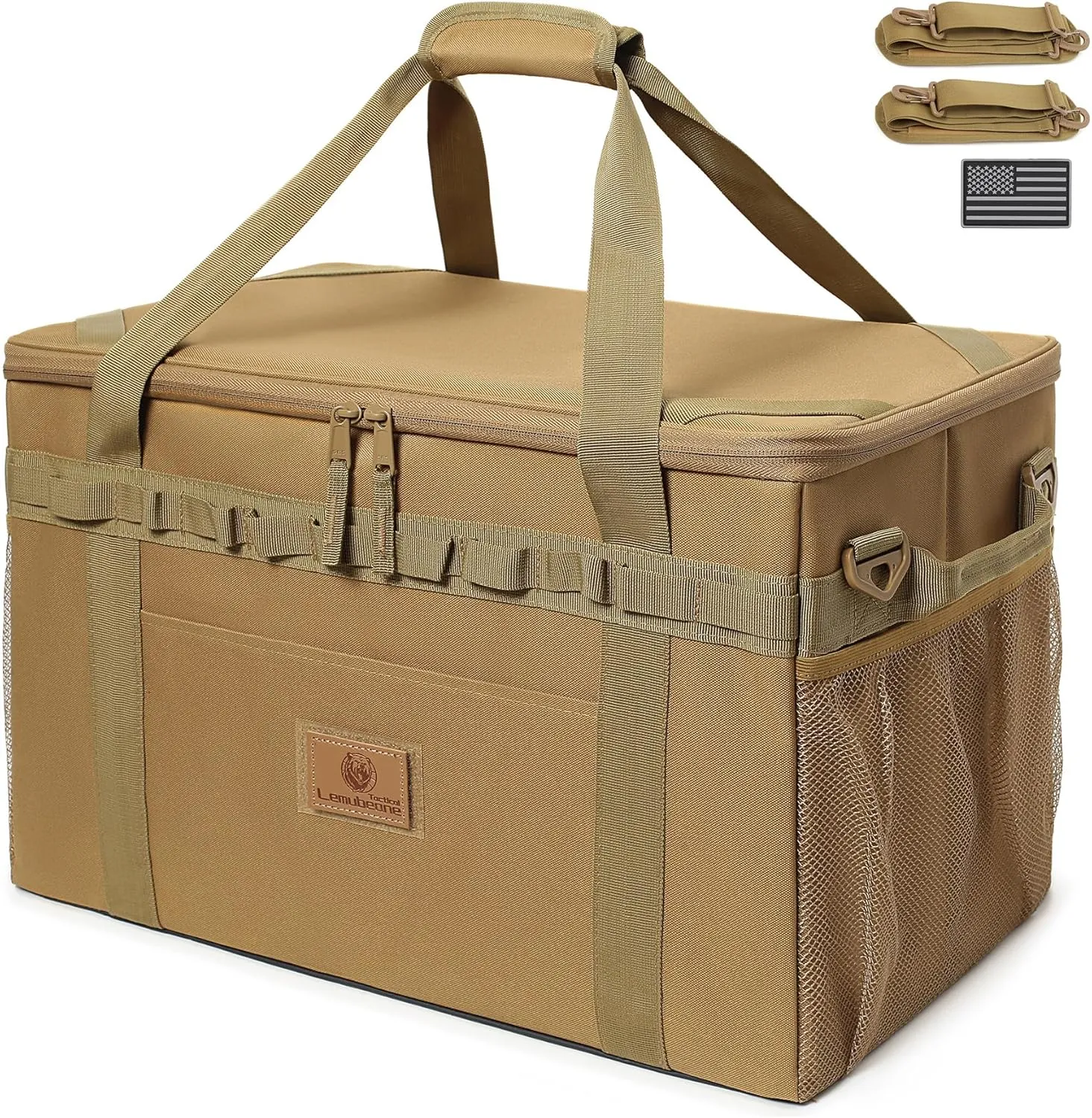Tactical Camping Storage Bag Utility Tote Bag Camping Kitchen Organizer with Axe Holder & Shoulder Strap