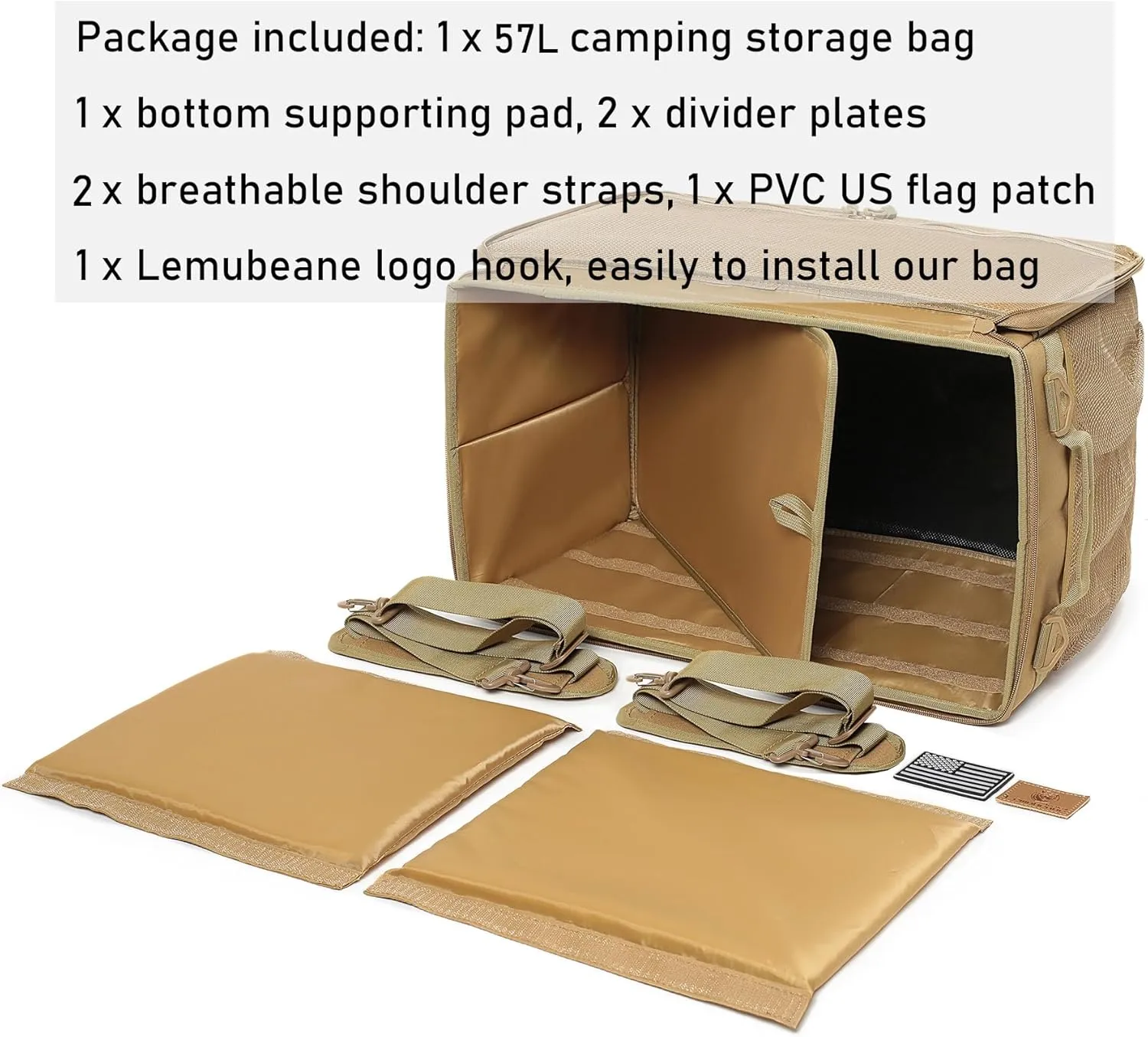 Tactical Camping Storage Bag Utility Tote Bag Camping Kitchen Organizer with Axe Holder & Shoulder Strap