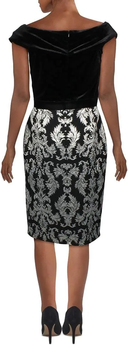 Tadashi Shoji Women's Jacquard Velvet Cocktail Dress