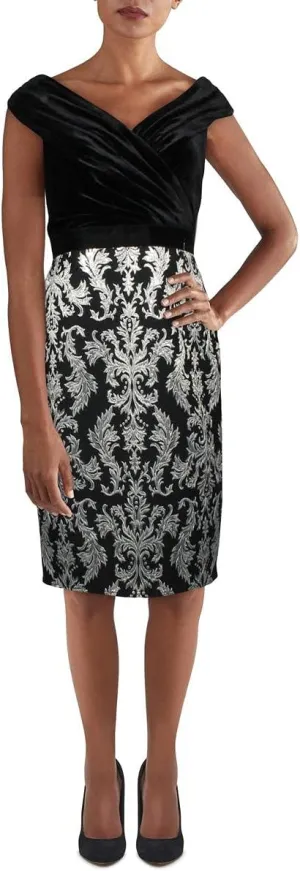 Tadashi Shoji Women's Jacquard Velvet Cocktail Dress