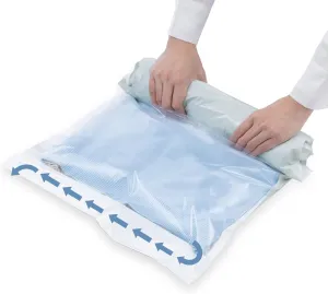 TAILI 12 Pack Travel Compression Bags, Roll Up Space Saver Combo (6 Large, 6 Medium), No Vacuum Needed Reusable Packing Bags for Luggage, Suitcase, Backpack, Travel Essentials