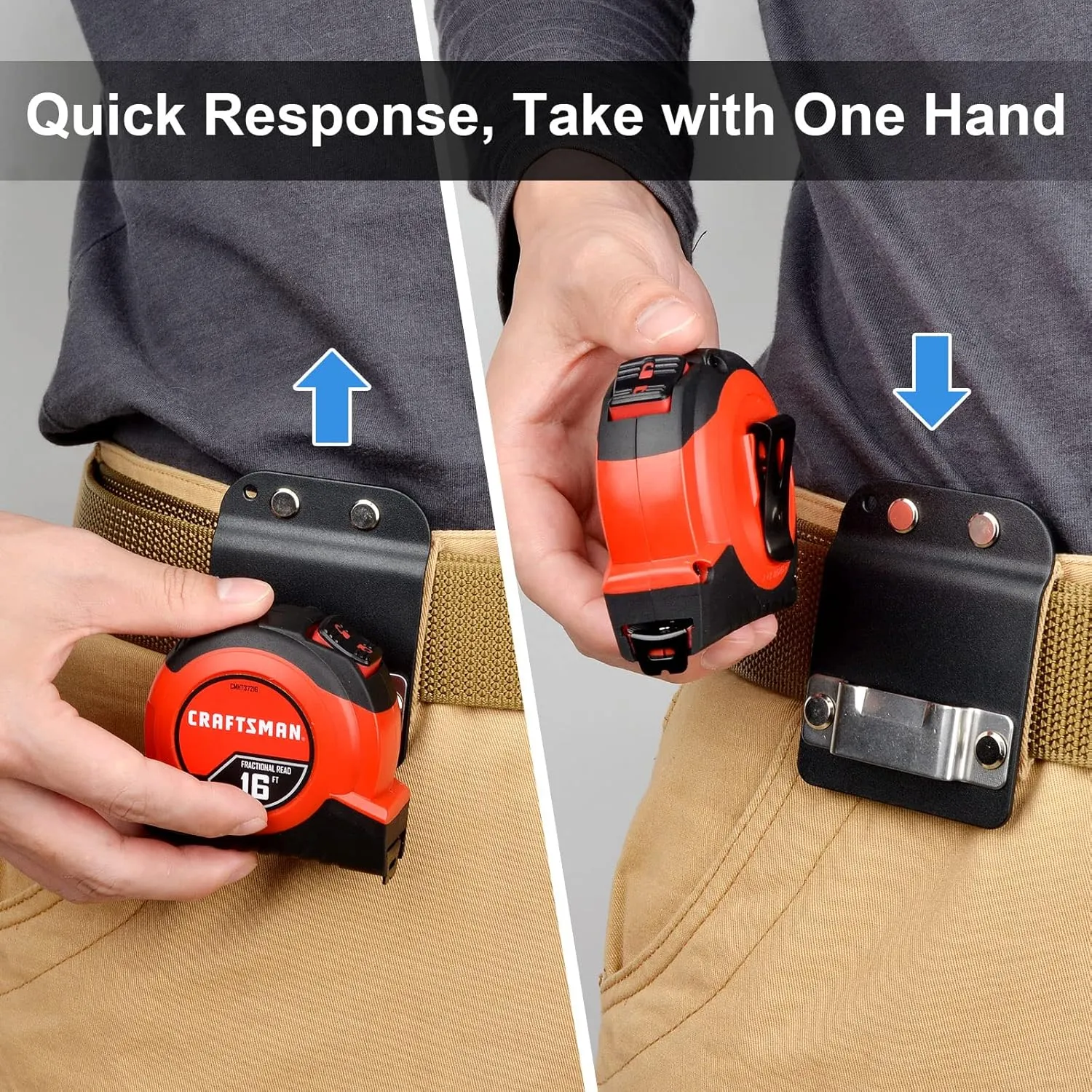 TapeCatcher, Tape Measure Holder for Belt, Low-Profile Tape Measure Belt Clip, Fits up to 2" Tool Belt, Tape Accessories