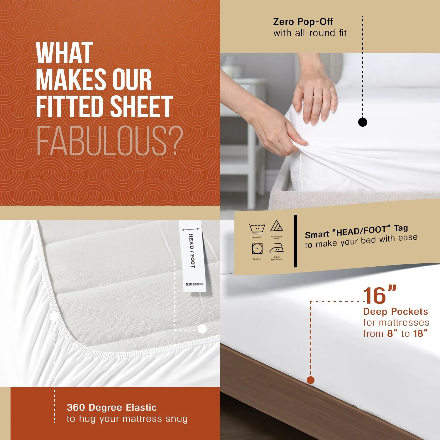 TEXAS LINEN CO. 100% Egyptian Cotton Sheets, 600 Thread Count 4 PC Queen Size Sheet Set, Soft, Cooling, High Thread Count Sateen, Extra Long Staple Luxury Bedding, 16 in Deep Pocket - Dark Grey