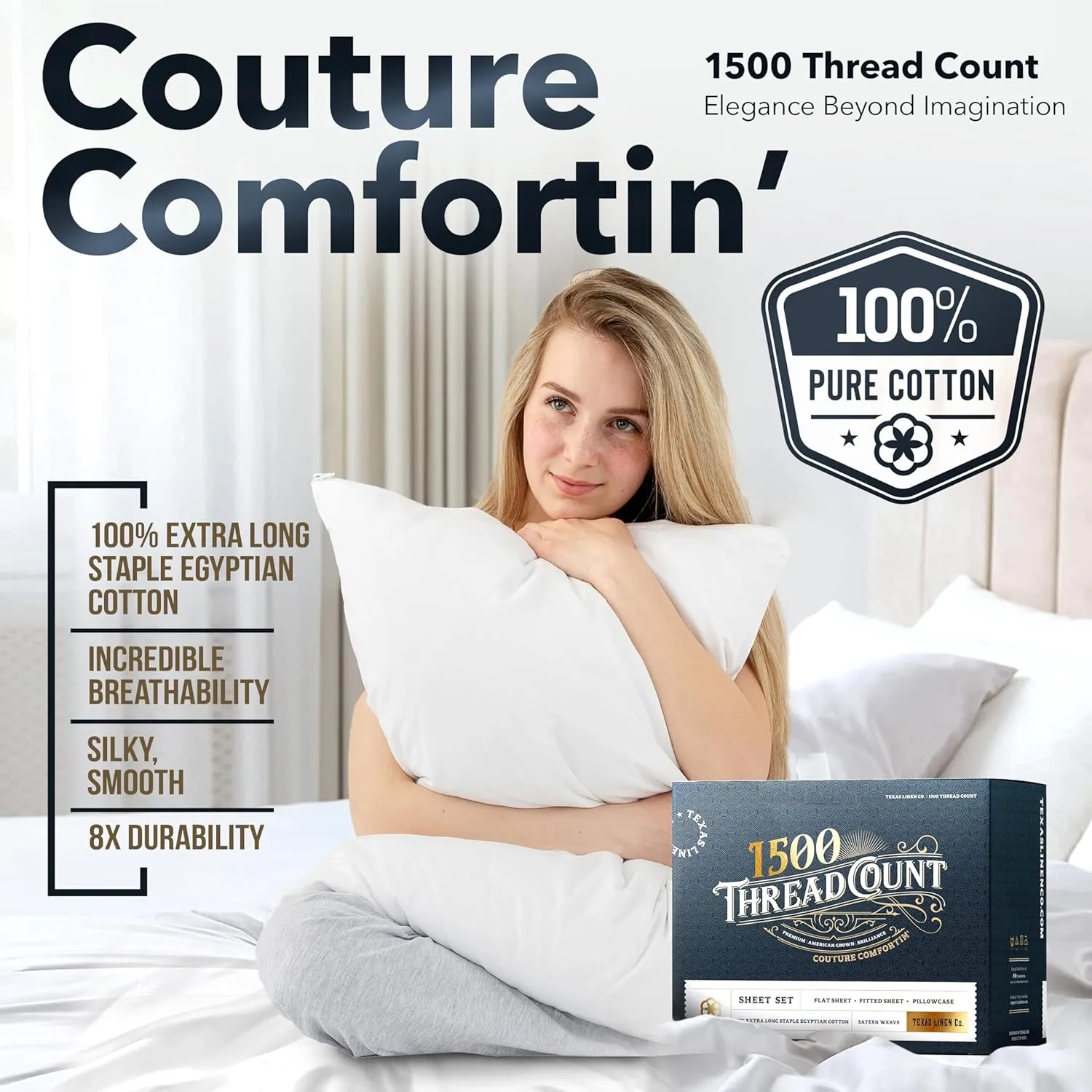 TEXAS LINEN CO. 100% Egyptian Cotton Sheets King Size - 1500 Thread Count King Sheet Set Egyptian Cotton, 4 PC Luxury Bedsheet (Burgundy), Soft, Cooling, 17" Deep Pocket Bedsheet Set