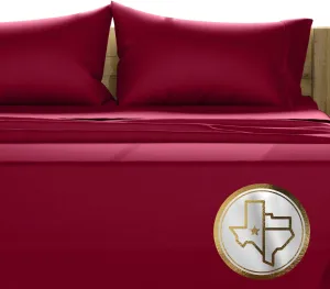 TEXAS LINEN CO. 100% Egyptian Cotton Sheets King Size - 1500 Thread Count King Sheet Set Egyptian Cotton, 4 PC Luxury Bedsheet (Burgundy), Soft, Cooling, 17" Deep Pocket Bedsheet Set