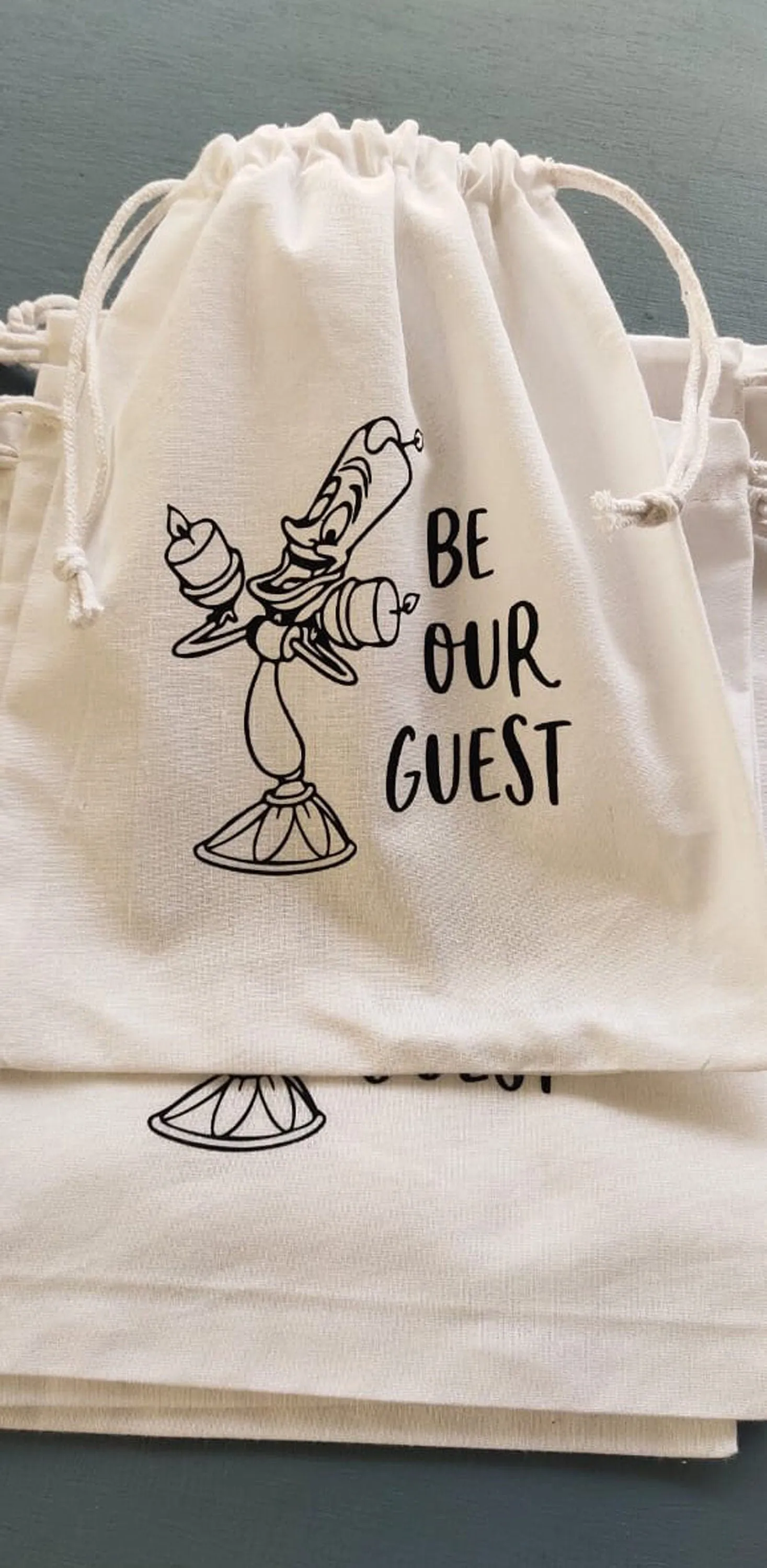Thank you for Being our Guest Bag, Wedding Welcome Bag, Custom Bridal Gift Bags, Beauty and the Beast Bag,