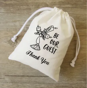 Thank you for Being our Guest Bag, Wedding Welcome Bag, Custom Bridal Gift Bags, Beauty and the Beast Bag,