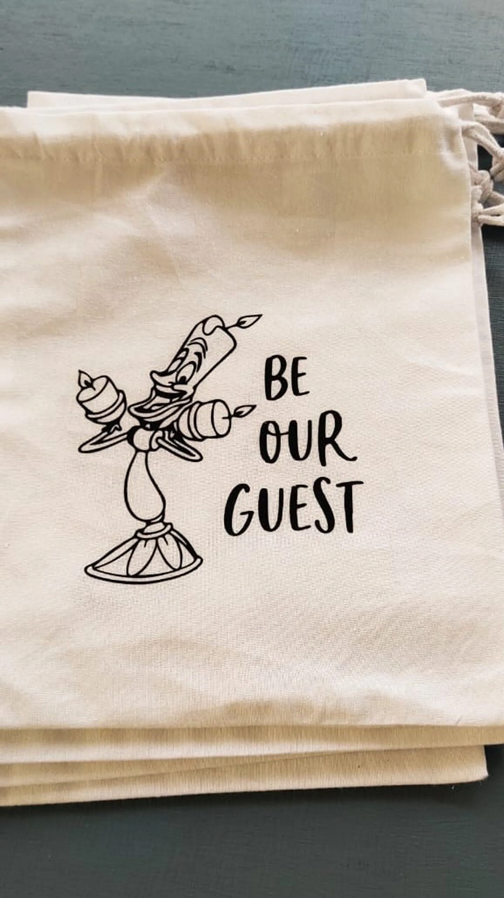 Thank you for Being our Guest Bag, Wedding Welcome Bag, Custom Bridal Gift Bags, Beauty and the Beast Bag,
