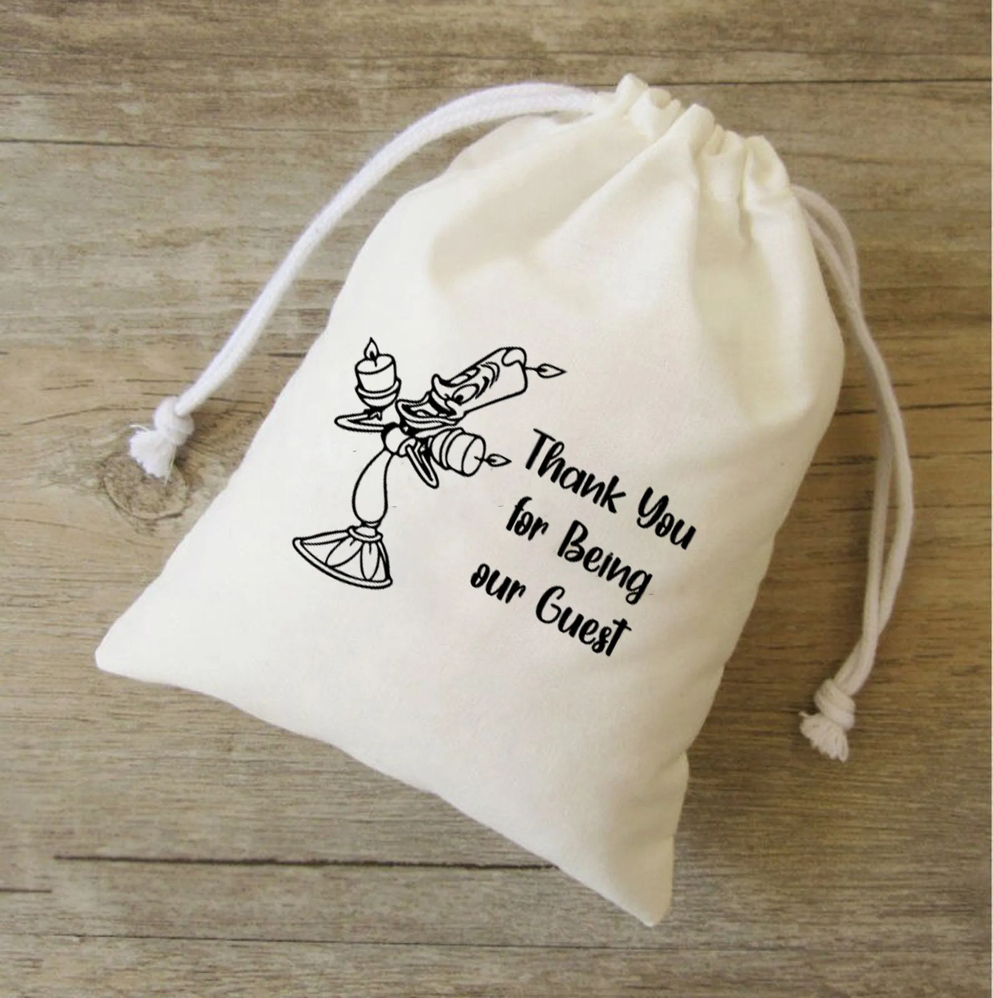 Thank you for Being our Guest Bag, Wedding Welcome Bag, Custom Bridal Gift Bags, Beauty and the Beast Bag,