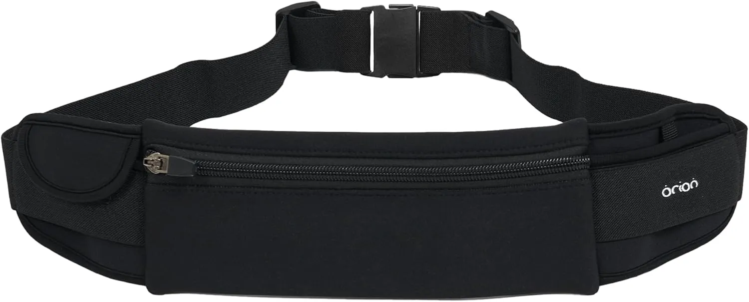 The Belt of Orion Survival Gear Travel Running Belt Waist Fanny Pack Hands Free Way to Carry Sanitizer, Face Mask, Phone, Passport, Keys, ID, Money & Everyday Essentials (Classic 9"x3.5")