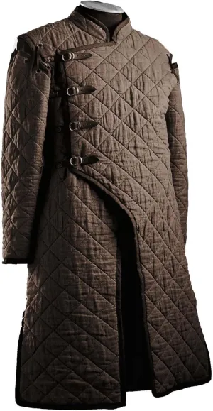 THE MEDIEVALS Thick Padded Gambeson Coat Aketon Full Length Jacket Armor Costumes Dress SCA