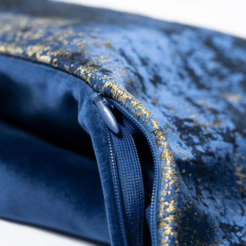THE-TINOART Navy Throw Pillows Cover Subtle Sprinkling of Gold Decorative Square Pillowcase 20" x 20" Luxury Couch Accent Cushion Covers for Home Decoration 1Piece