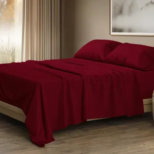THREAD SPREAD 100% Egyptian Cotton King Size Sheets Set - Luxury 1500 Thread Count Egyptian Cotton Sheets King Size, 17" Deep Pocket, Soft, Cooling Sateen Weave Hotel Quality Bedding Set - Burgundy