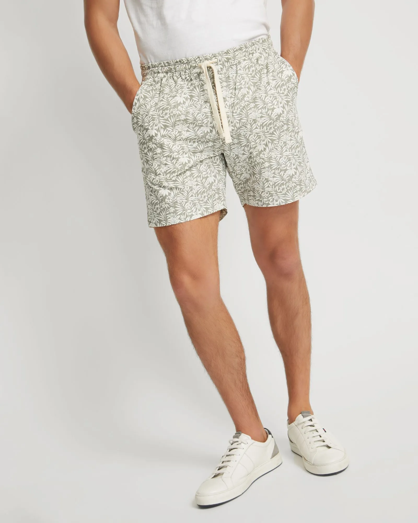 Toby Linen Cotton Printed Shorts