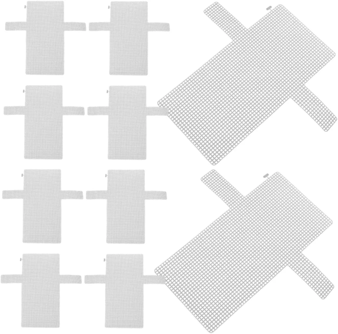 Tofficu 10pcs Plastic Mesh Canvas Sheets for DIY Crafting, Durable Net Cover for Handbag Accessories, Yarn Crafting, Knit and Crochet Projects, 15.74 X 14.37 X 0.03 Inch, White
