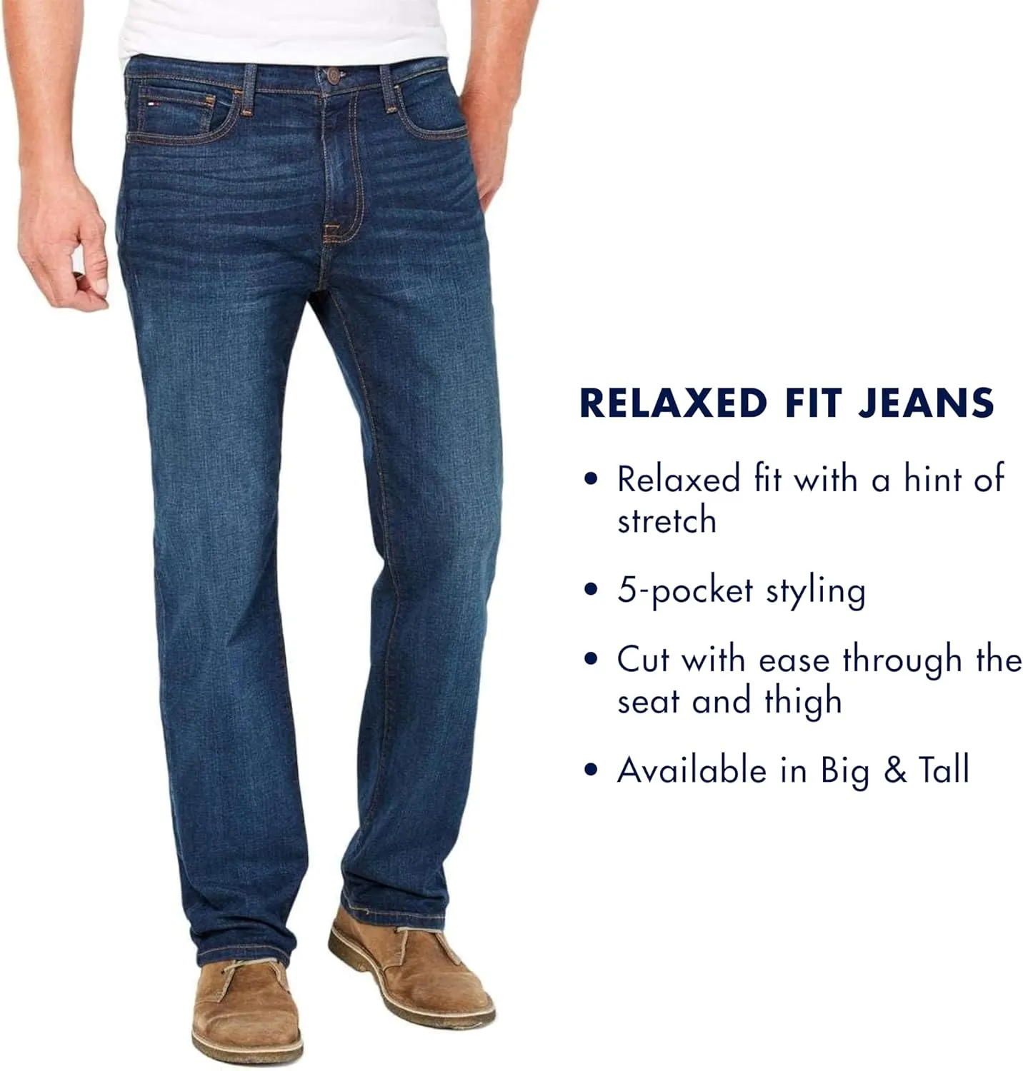 Tommy Hilfiger Men's Relaxed Fit Stretch Jeans