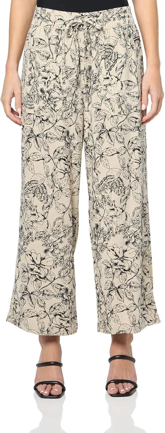 Tommy Hilfiger Women's Easy Drawstring Waist Linen Blend Pant