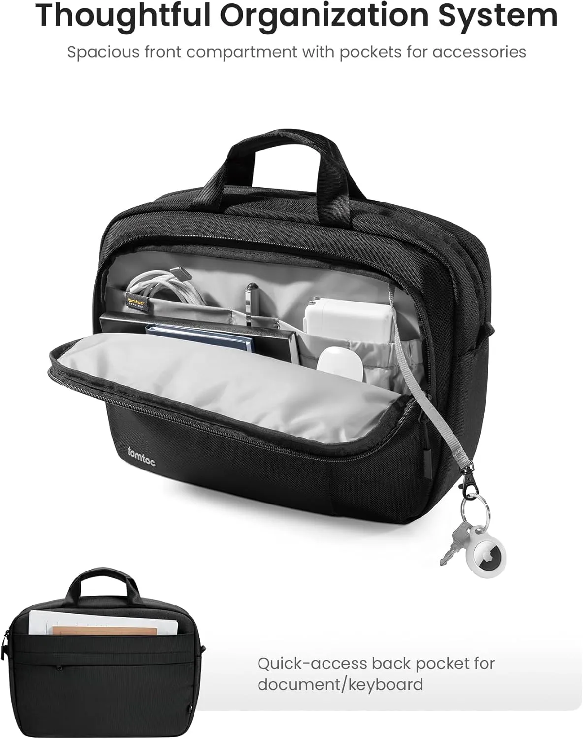 tomtoc Multi-functional Laptop Briefcase Business Shoulder Bag Fits up to 15.6 Inch Dell Acer ASUS Lenovo HP Samsung Universal Laptop NoteBook, Water-Repellent Protective Laptop Messenger Computer Bag