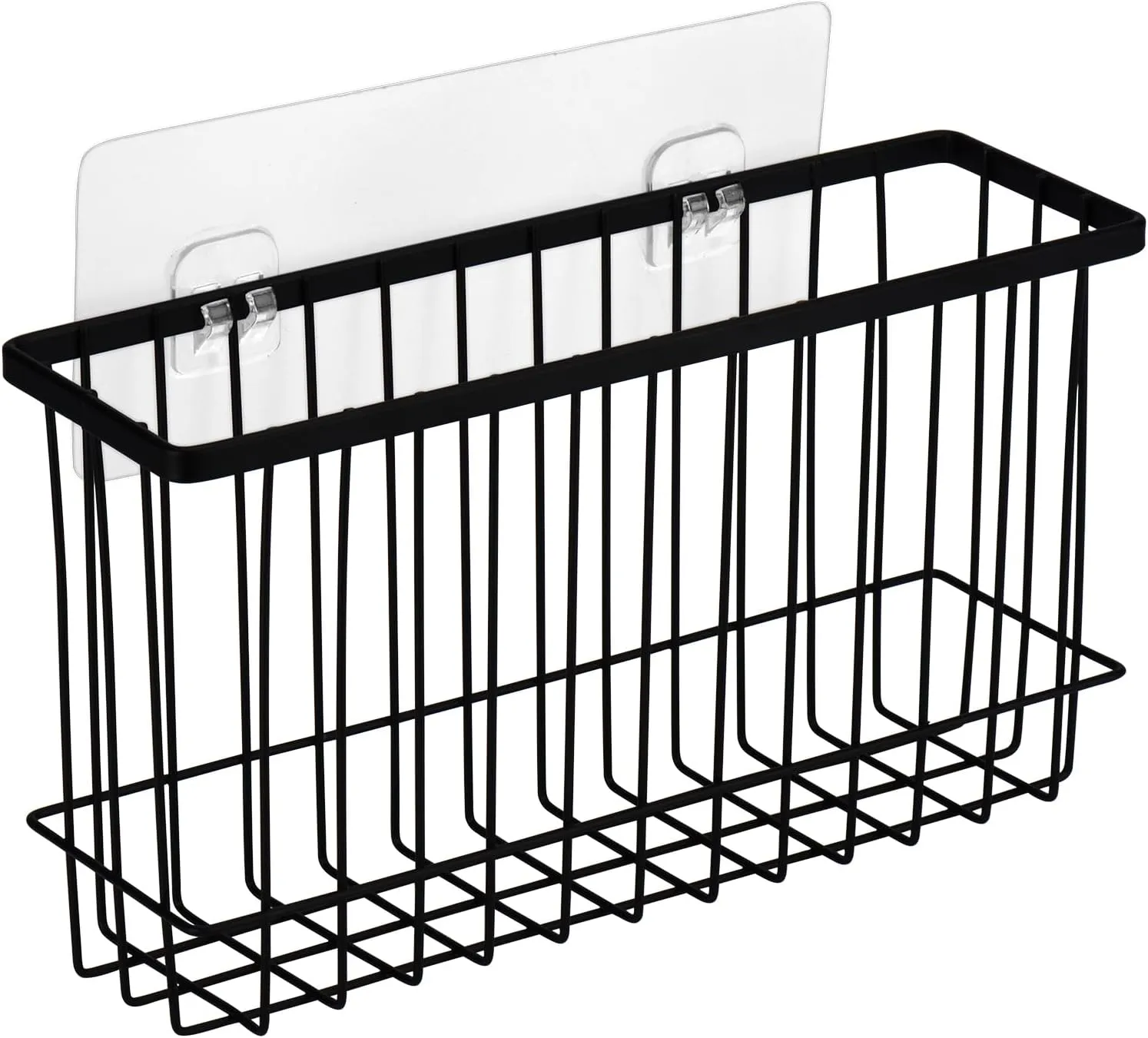 Toplife Wall Door Adhesive Kitchen Wrap Organizer Rack, No Drilling, Black