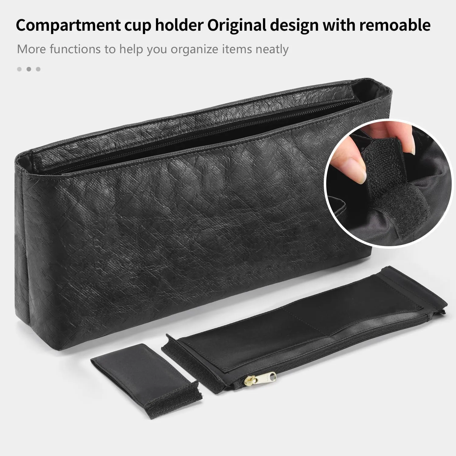 Tote Bag Organizer Insert Compatible with 22 bag Medium Handbag, Dupont Paper Inner Purse Organizer Insert Makeup Liner Bag Shaper (Black, M)