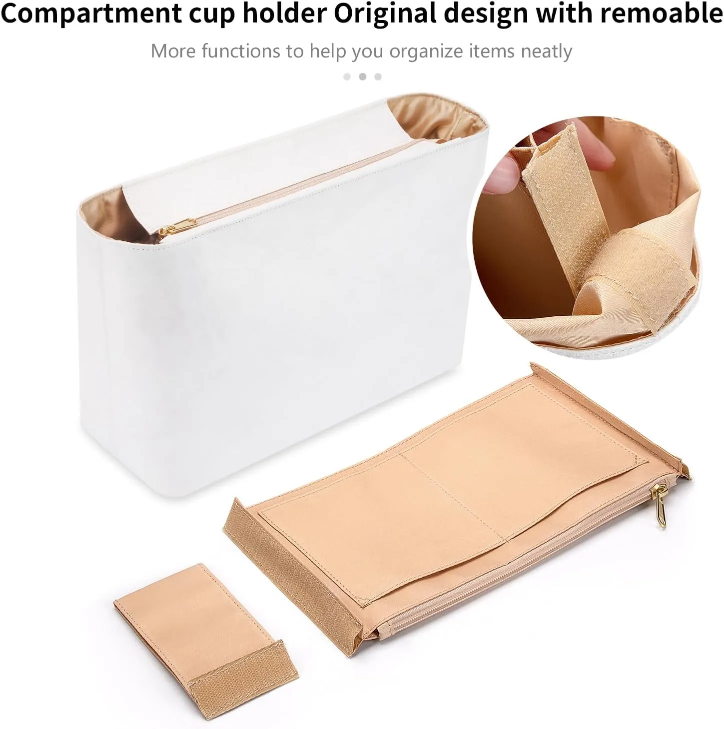 Tote Bag Organizer Insert Compatible with Geya Sain Louis GM Bag, Dupont Paper Purse Inner, Makeup Liner HandBag Shaper (White, GM)