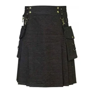 Traditional Fashion Kilt Detachable Pockets Denim utility Kilts For Men