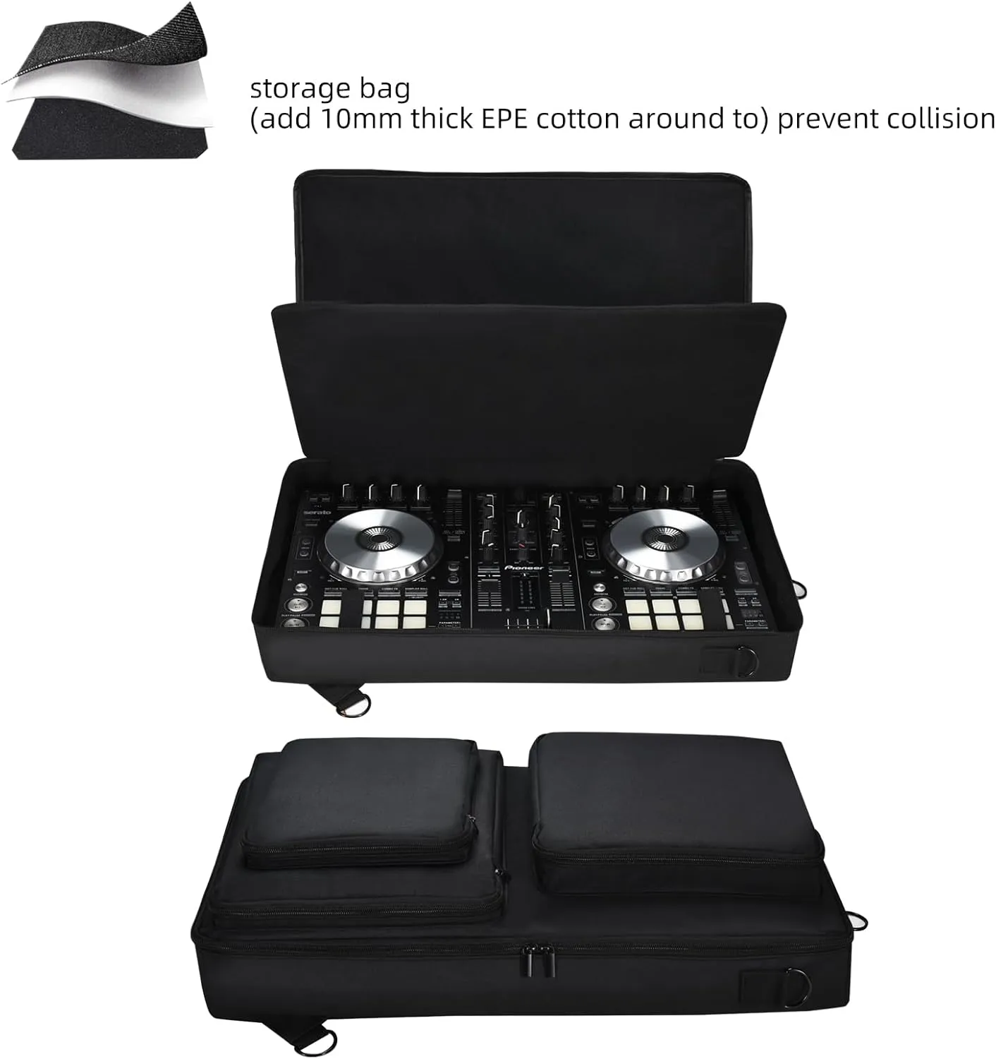 Travel Bag for Pioneer DDJ SR2/SR Roland DDJ 202 Controller and Traktor Kontrol S4 Mk3 with Shoulder Strap Compatible with 22.44 * 13.7 * 3.15 inch DJ controller
