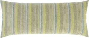 Treetop Linen Stripe Decorative Pillow Cover, 35" X 15", Green