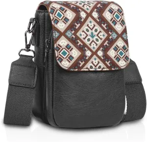 Trendy Small Crossbody Bag for Women Leather Cell Phone Purse with Triple Compartments & Card Slots, Lightweight Shoulder Bag