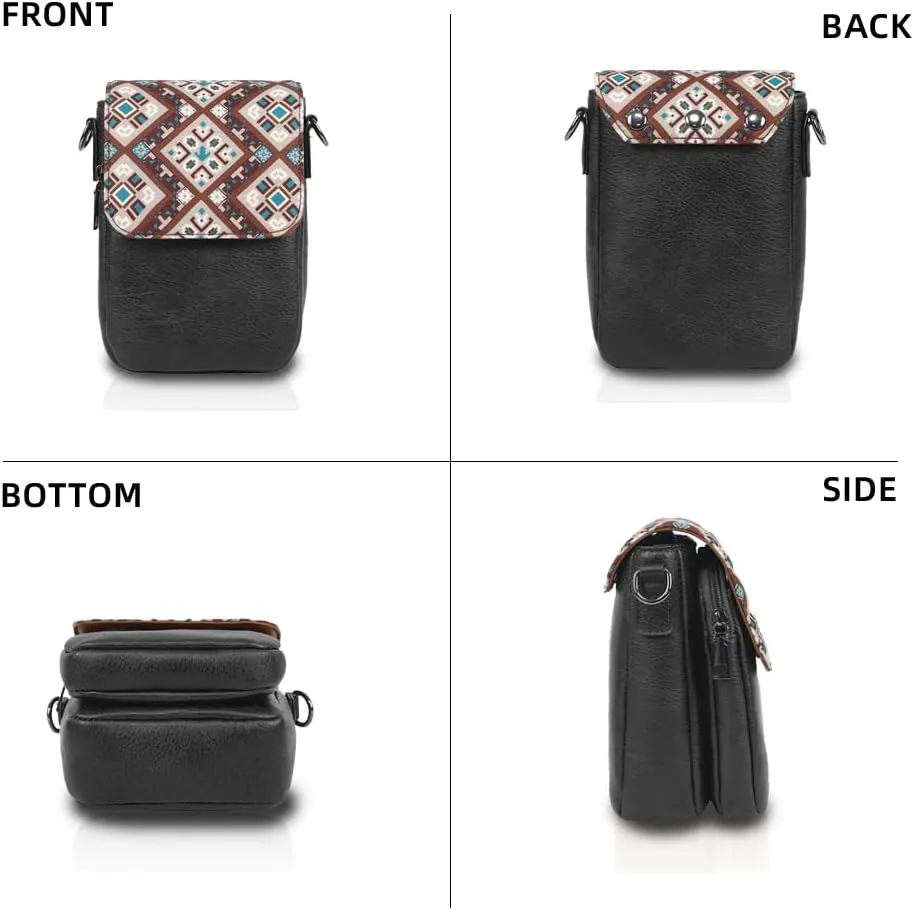 Trendy Small Crossbody Bag for Women Leather Cell Phone Purse with Triple Compartments & Card Slots, Lightweight Shoulder Bag