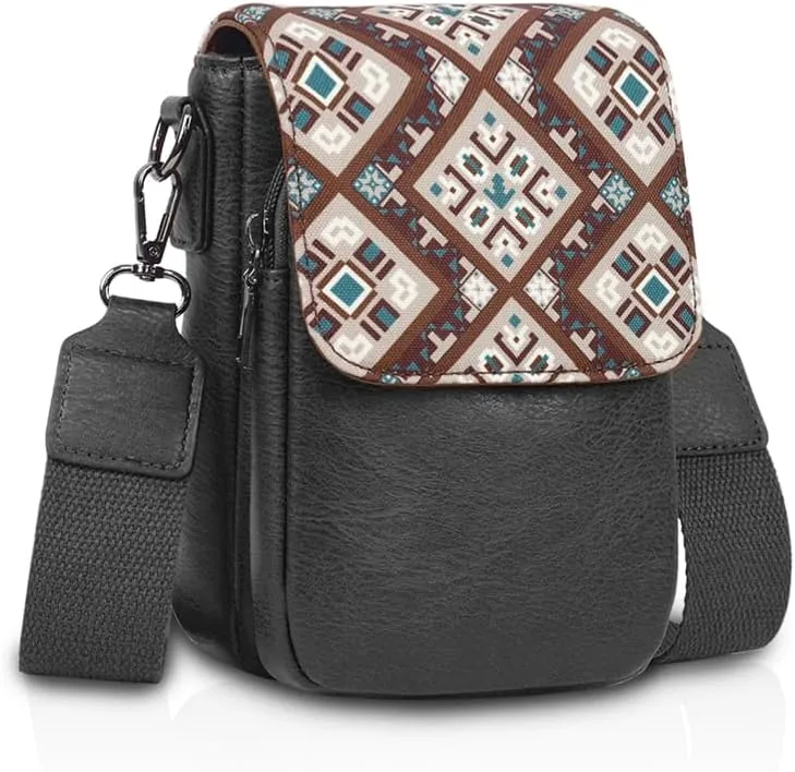 Trendy Small Crossbody Bag for Women Leather Cell Phone Purse with Triple Compartments & Card Slots, Lightweight Shoulder Bag