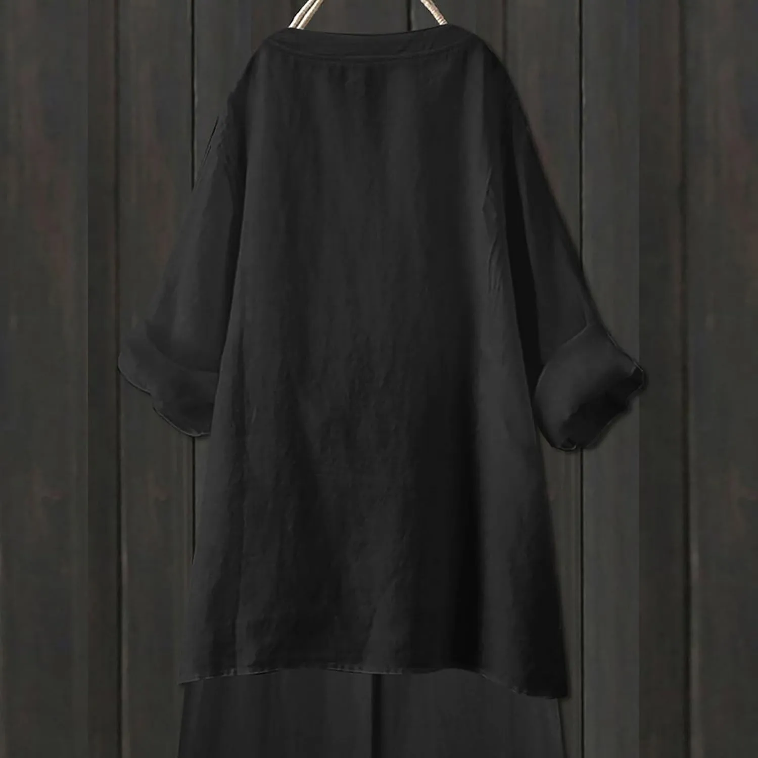 Trendy Tops for Women 2025 Summer Cotton Linen Shirts Trendy Long Sleeve Work Gauze Tops Boho Beach Henley T-Shirts