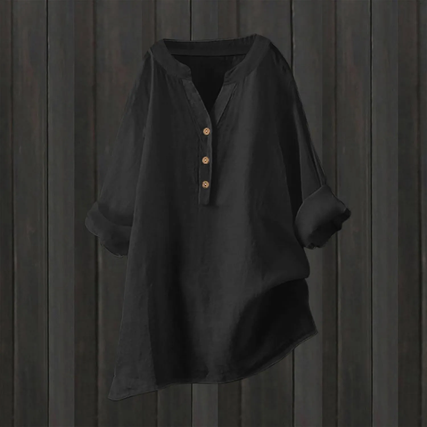 Trendy Tops for Women 2025 Summer Cotton Linen Shirts Trendy Long Sleeve Work Gauze Tops Boho Beach Henley T-Shirts