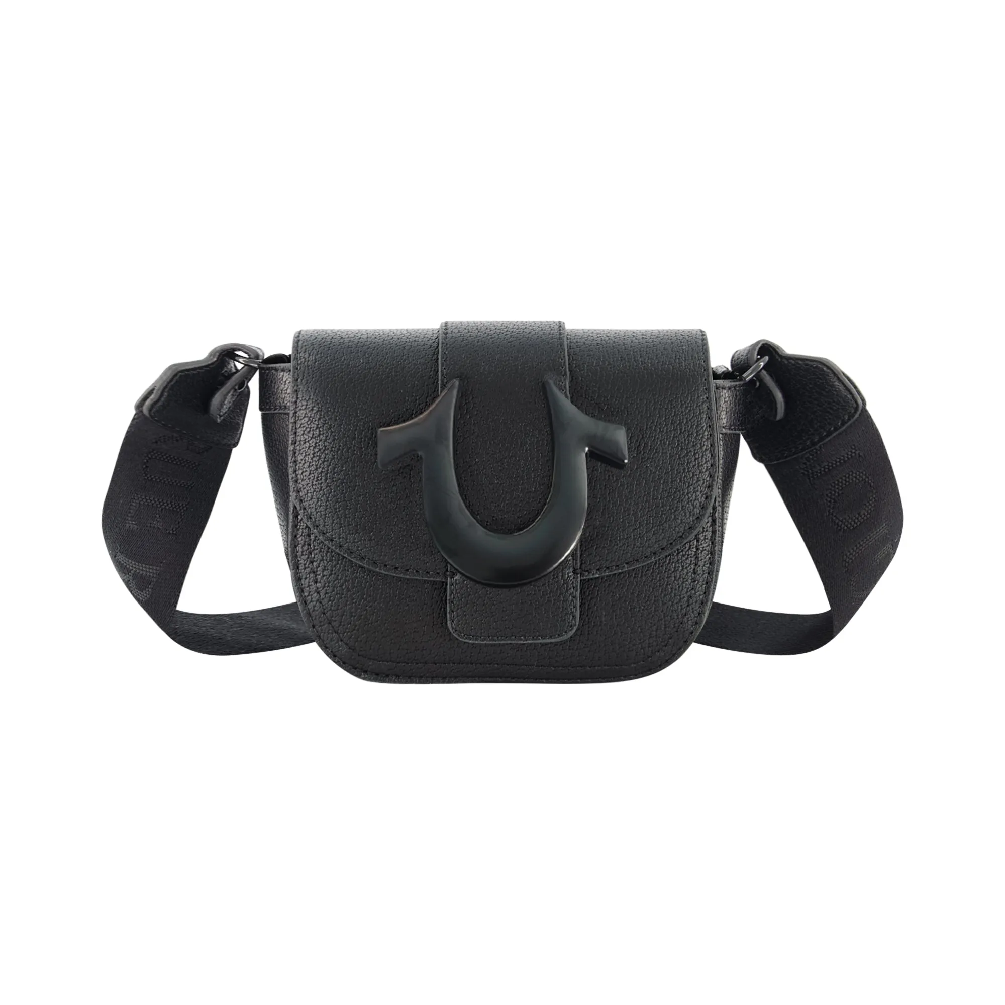 True Religion Mini Flap Dark Hardware Crossbody Bag - Black