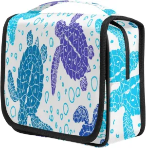 Turtles Travel Toiletry Bag for Women Portable Waterproof Travel Makeup Bag with Hanging Hook Makeup Cosmetic Organizer for Travel Business Trip Camping Bathroom