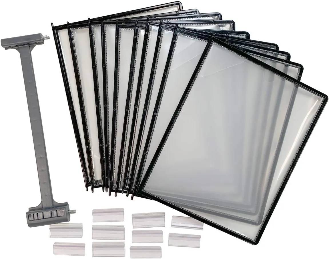 Ultimate Office AdjustaView 10-Pocket Desk Reference Organizer Add-On with Easy-Load Pockets (Add-On Module Only), Black Pockets