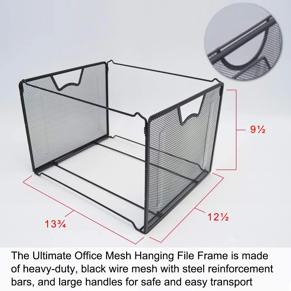 Ultimate Office Mesh Hanging File Organizer Complete with 5 MagniFile Hanging File Folders, Frost Files with Colored Indexes