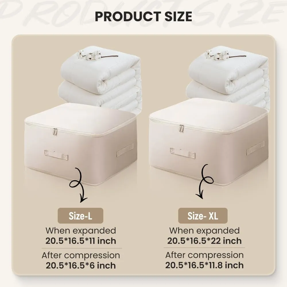 Ultra Space Saving Self Compression Organizer, 2025 New Storage Organizerr, Dustproof and Moisture-proof Compression Storage Bag for Comforters, Clothes, Blankets (Gray, Large)