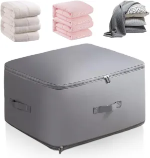 Ultra Space Saving Self Compression Organizer, 2025 New Storage Organizerr, Dustproof and Moisture-proof Compression Storage Bag for Comforters, Clothes, Blankets (Gray, Large)