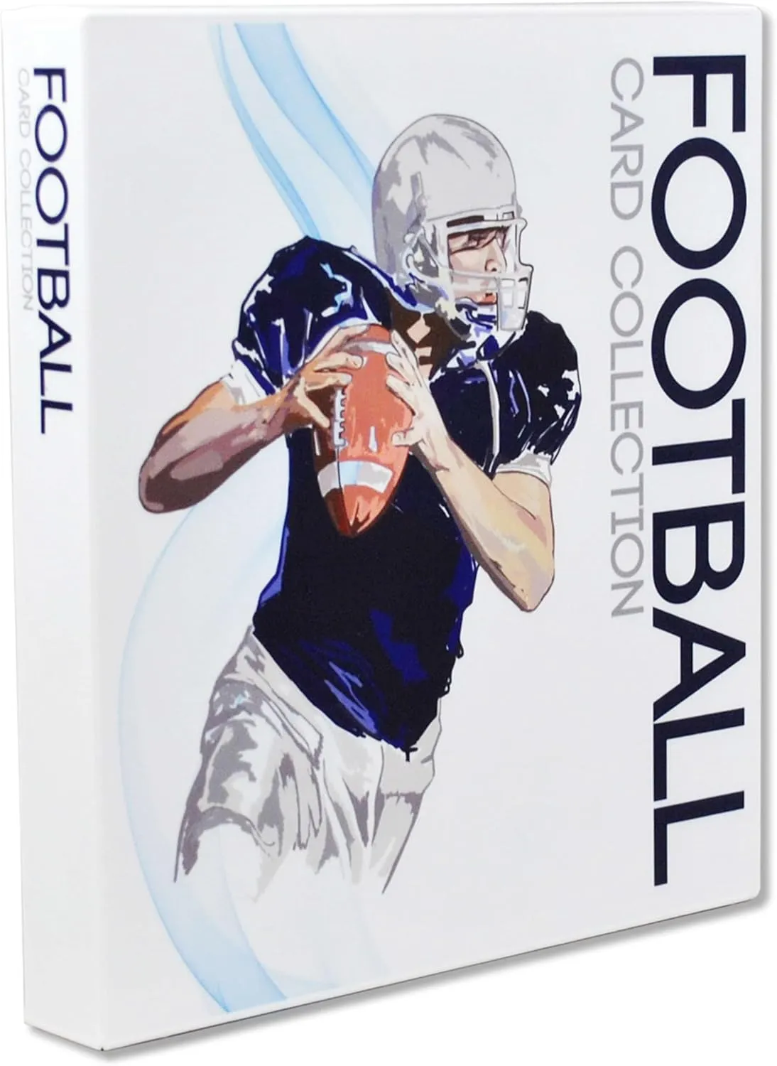 UniKeep Football Themed Trading Card Collection Binder with Trading Card Pages. (Blue, Metal Rings)