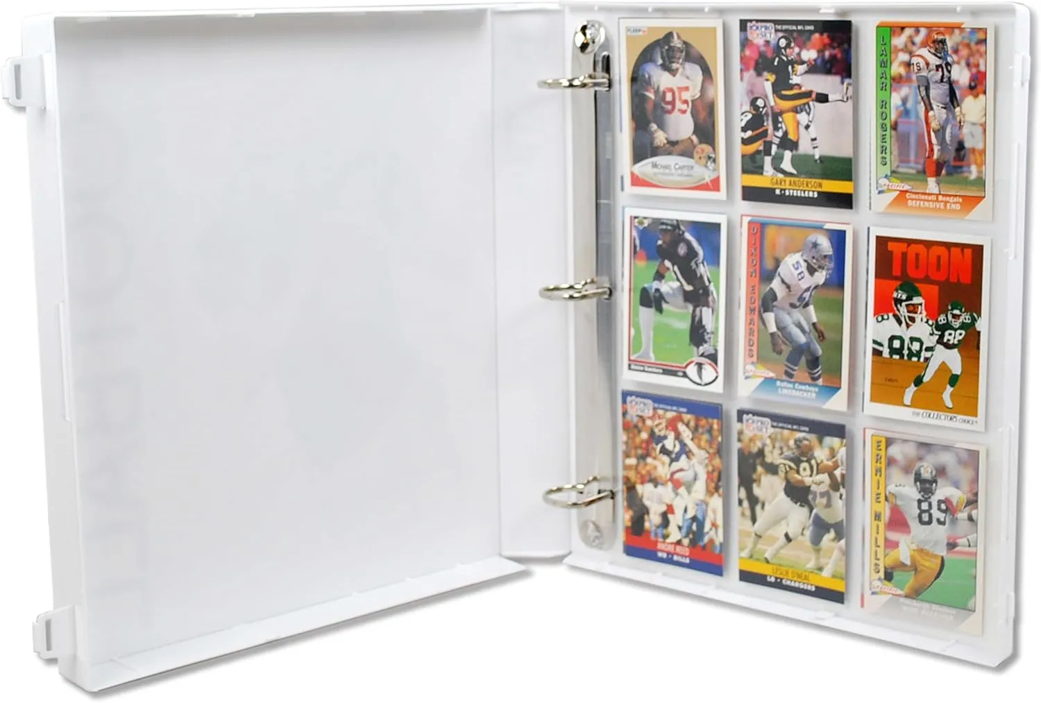 UniKeep Football Themed Trading Card Collection Binder with Trading Card Pages. (Blue, Metal Rings)