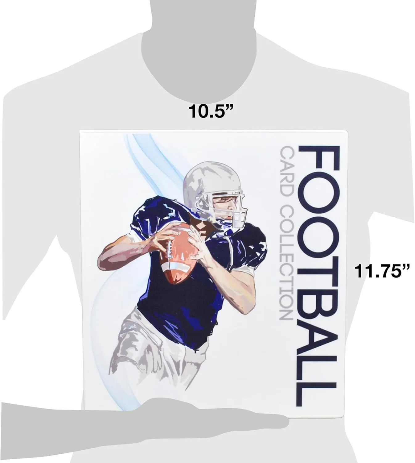 UniKeep Football Themed Trading Card Collection Binder with Trading Card Pages. (Blue, Metal Rings)