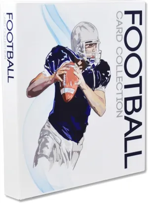 UniKeep Football Themed Trading Card Collection Binder with Trading Card Pages. (Blue, Metal Rings)