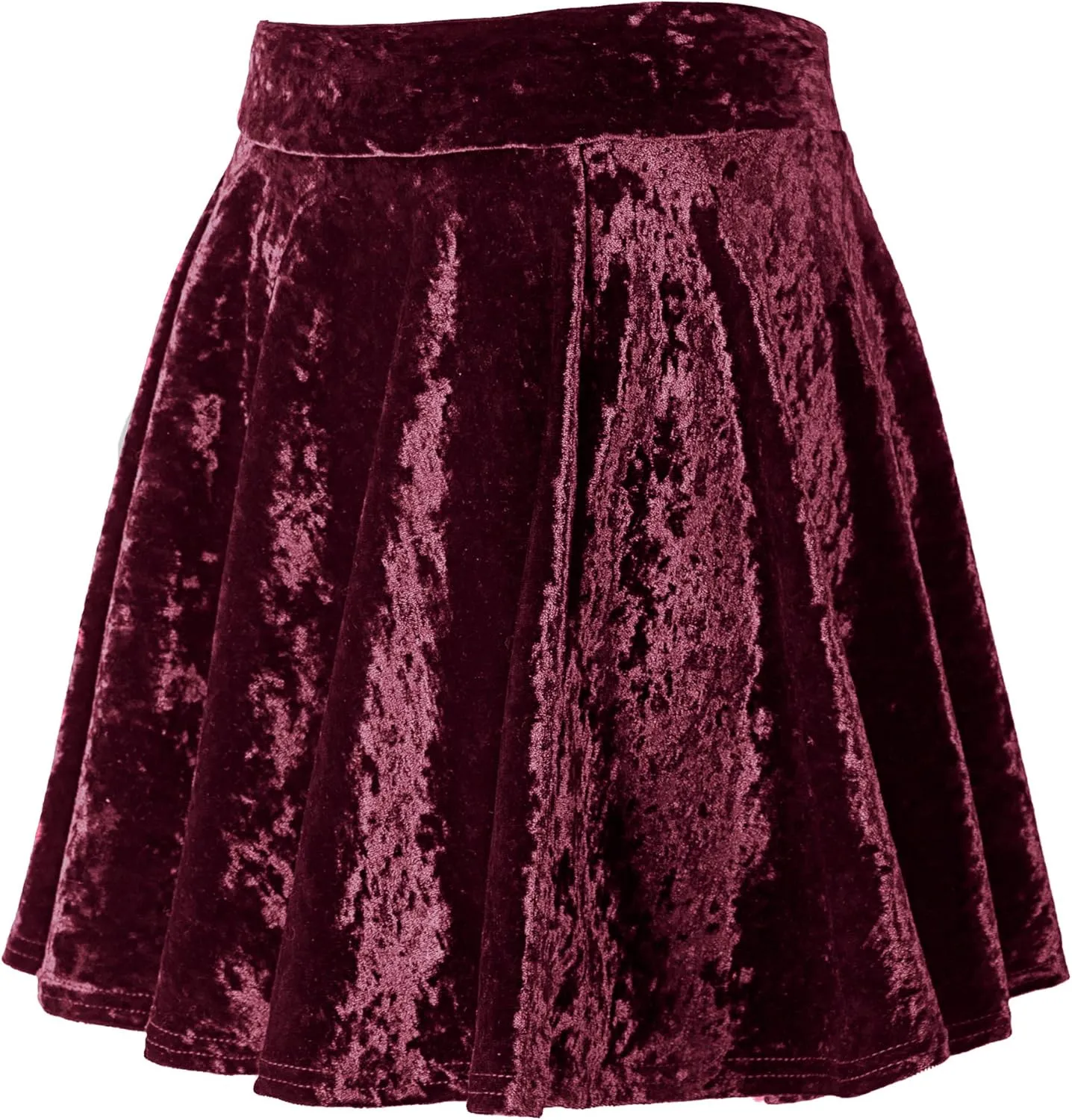 Urban CoCo Women's Vintage Velvet Stretchy Mini Flared Skater Skirt