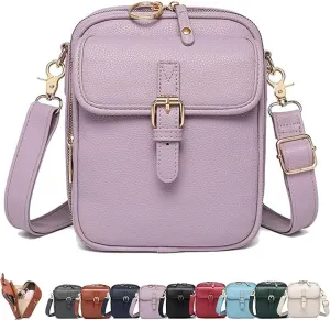 Urvashi Women's Anti-Theft Vintage Crossbody Bag-Large Capacity Leather Purse with 10 Card Slots & Lockable Zipper
