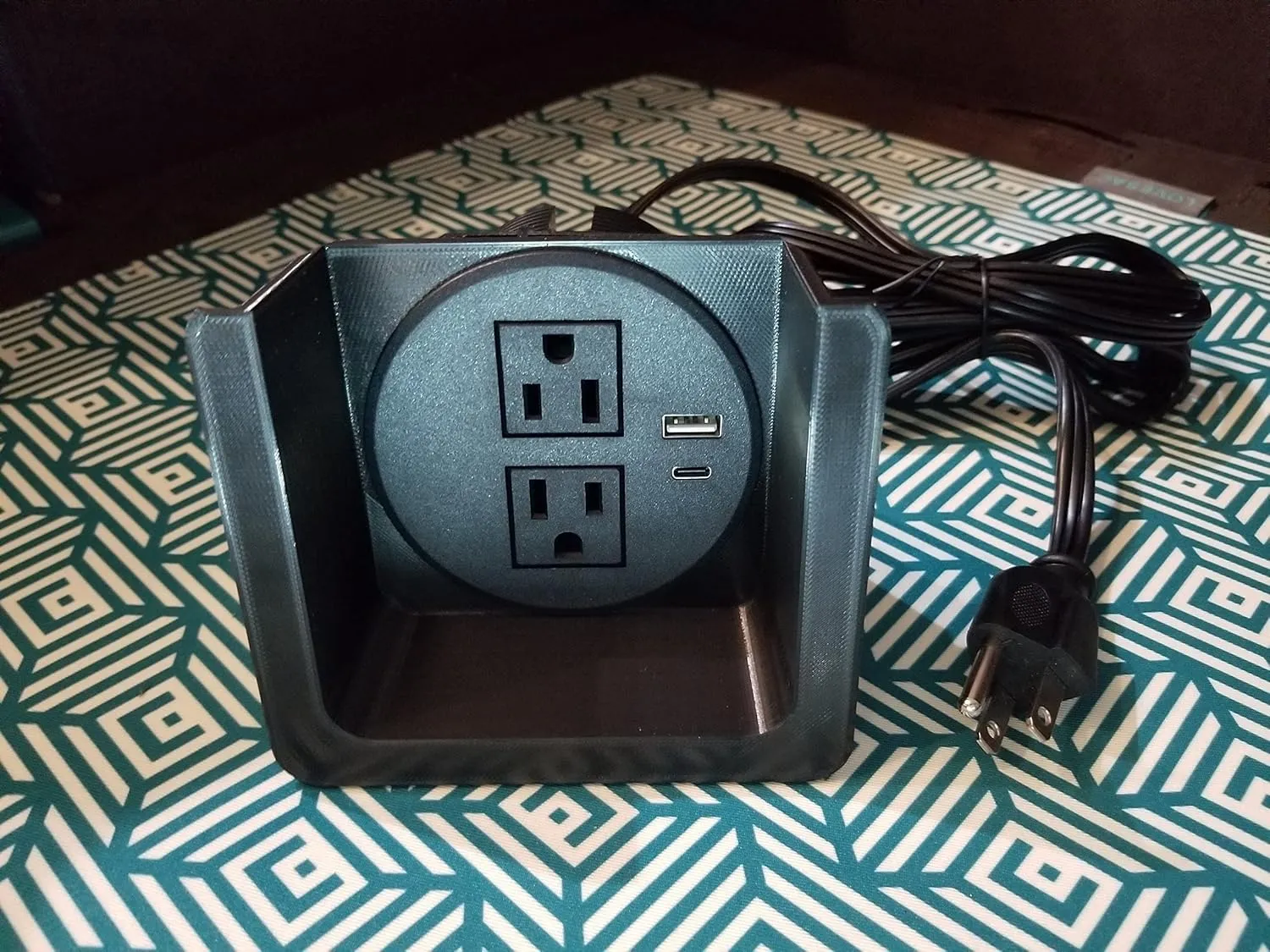 USB-C Power Hub 3⅛in Compatible with Lovesac Sectional in (Black, HUB Only, NO power outlet)