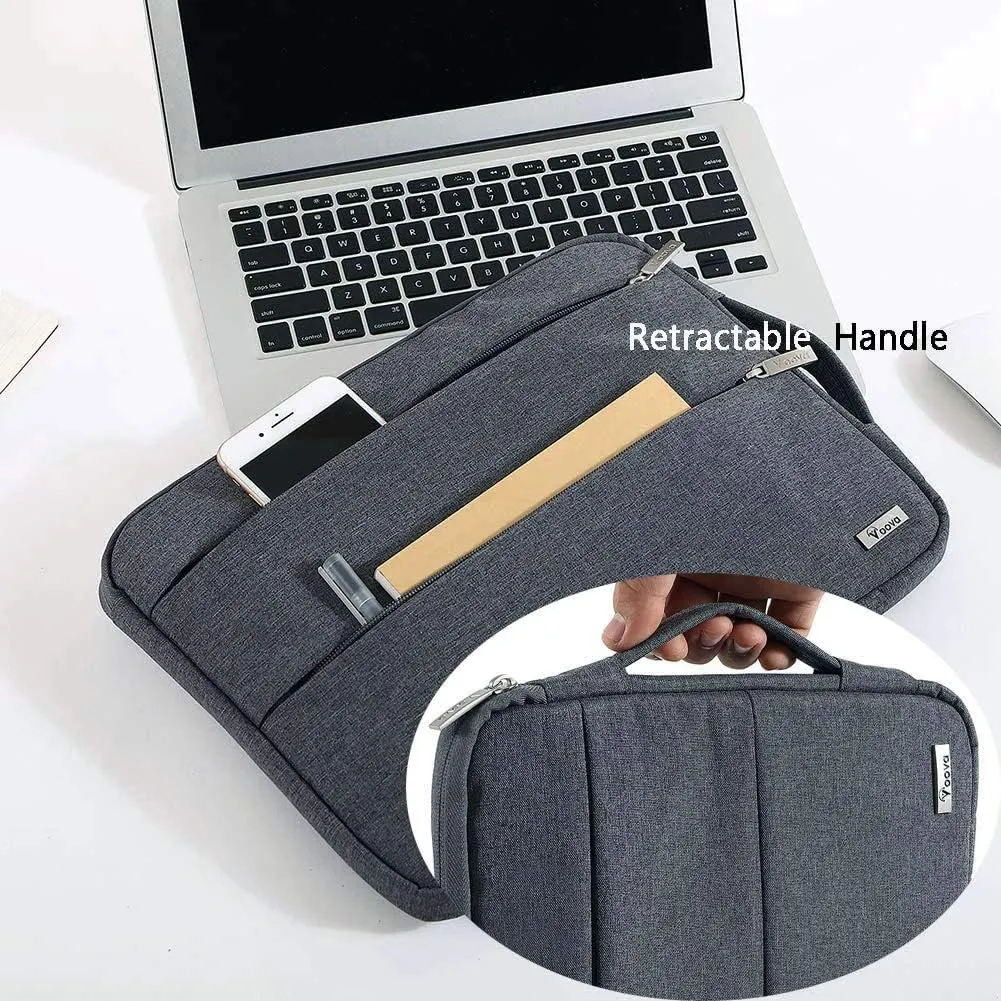 V Voova Laptop Sleeve Carrying Case 15.6 16 Inch,Slim Computer Cover Bag Compatible with MacBook Pro 15/16, Dell xps 15,15-16 Inch HP Dell Asus Acer Laptop, Dark Grey
