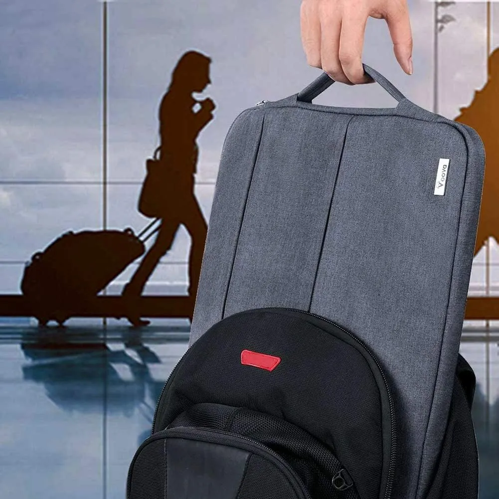 V Voova Laptop Sleeve Carrying Case 15.6 16 Inch,Slim Computer Cover Bag Compatible with MacBook Pro 15/16, Dell xps 15,15-16 Inch HP Dell Asus Acer Laptop, Dark Grey